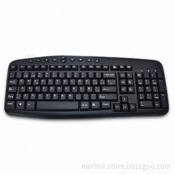 Black Multimedia Keyboard, Supports Microsoft's Windows 9X/Me, with Sensitive Feedback